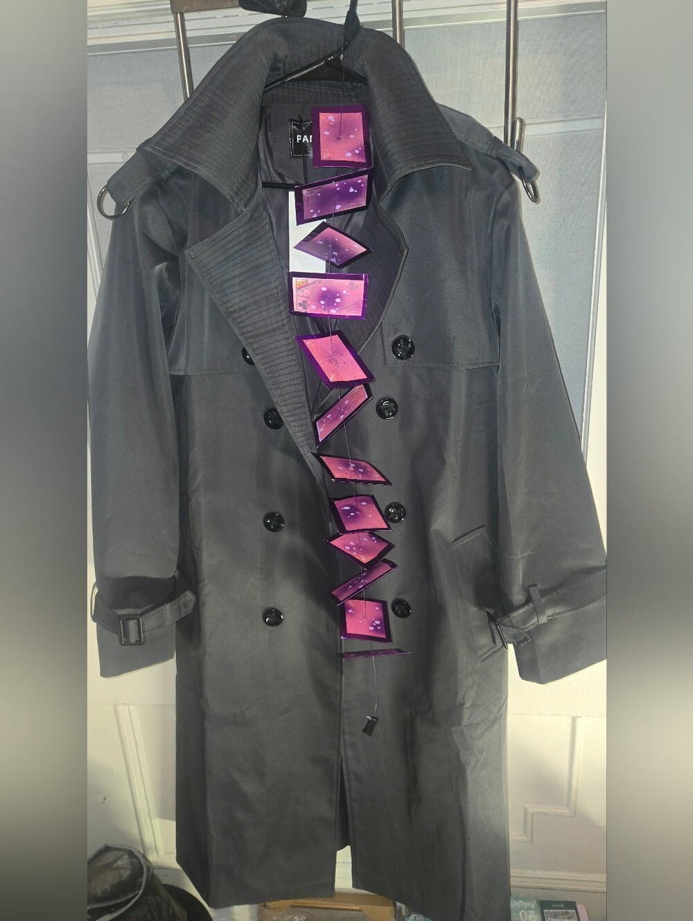 DEATH Gambit Double-Breasted Trench Coat, xmen 97 with custom flare cards.